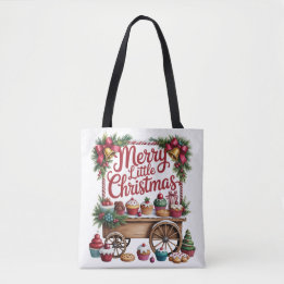 Bolso De Tela Carrito De Cupcakes De Navidad Alegre Fiesta De Pa