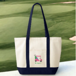 Bolso De Tela Carrito de Golf Rosa Elegante Personalizado