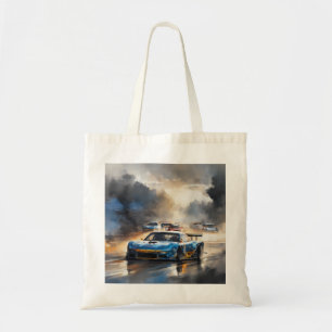 Bolso De Tela Carro de carreras azules con el Sun Rising