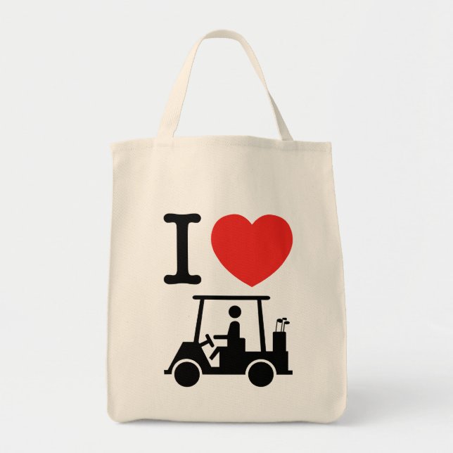 Bolso De Tela Carro de golf I Heart (Love) (Frente)