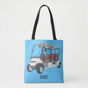 Bolso De Tela Carro de golf / ilustracion personalizado de coche