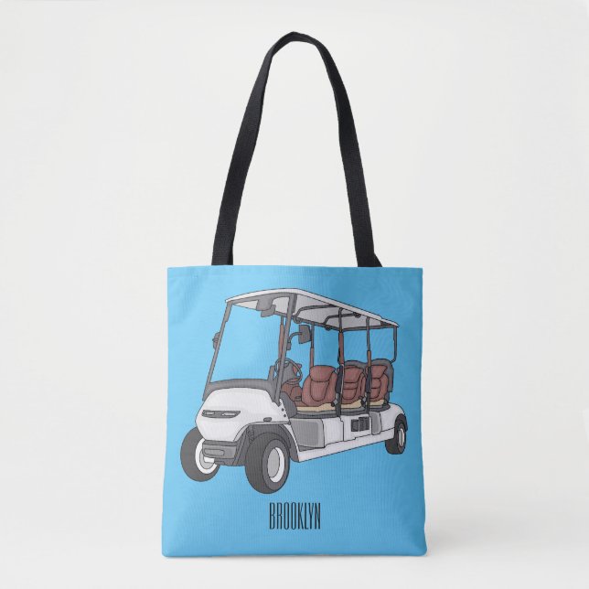 Bolso De Tela Carro de golf / ilustracion personalizado de coche (Anverso)