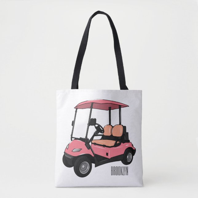 Bolso De Tela Carro de golf / ilustracion personalizado de coche (Anverso)