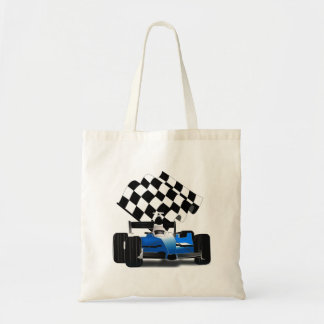 Bolso De Tela Carro de raza azul con bandera verificada