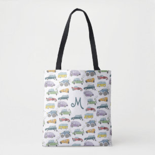 Bolso De Tela Carros Doodle