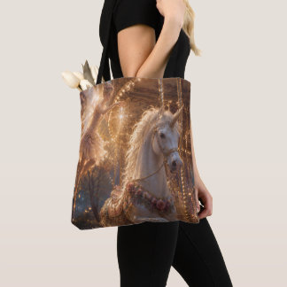 Bolso De Tela Carrusel de duendes y unicornios 
