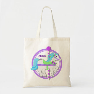 Bolso De Tela Carrusel Pony Purple con Rosas