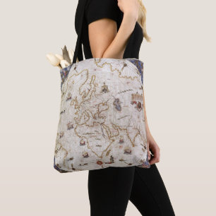 Bolso De Tela Carta de Portolan del mundo el 1519