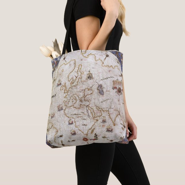Bolso De Tela Carta de Portolan del mundo el | 1519 (Detalle)