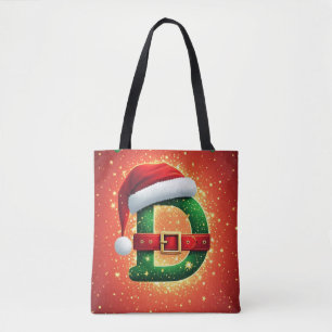 Bolso De Tela Carta de Santa D con detalles de Navidad de hoja p