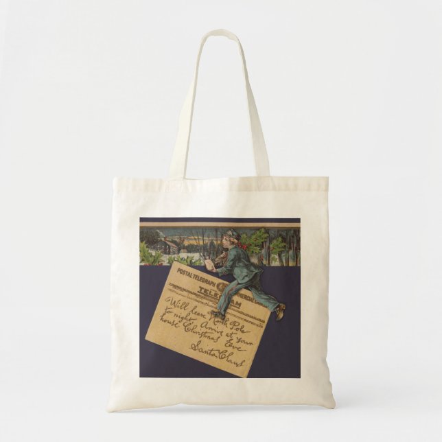 Bolso De Tela Carta de Santa Navidades de época (Frente)