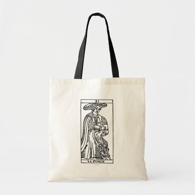 Bolso De Tela Carta de tarot: Fuerza (Frente)