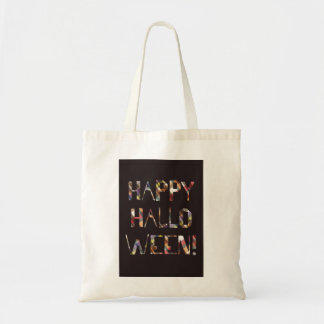Bolso De Tela Carta de texto desea un Feliz Halloween
