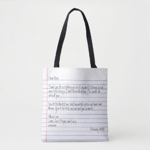 Bolso De Tela Carta escrita a mano moderna para mamá