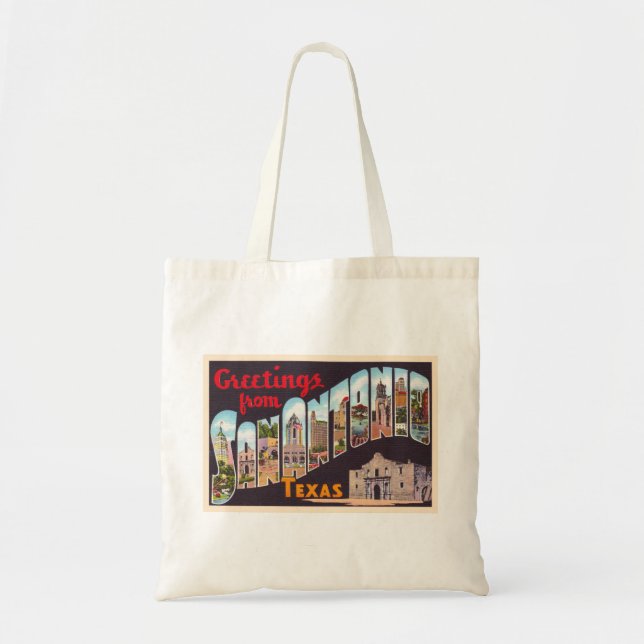 Bolso De Tela Carta grande de San Antonio Texas TX (Frente)