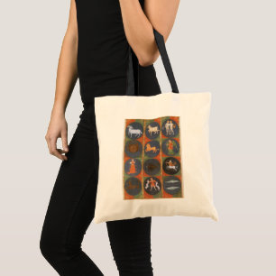 Bolso De Tela Carta Zodiacal Astrológica Celestial Antigua, 1475