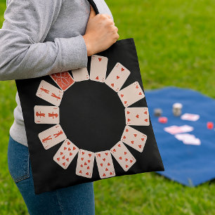 Bolso De Tela Cartas de Corazones en Círculo