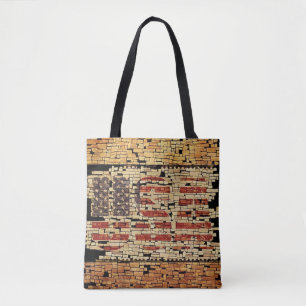 Bolso De Tela Cartas de Estados Unidos y bandera estadounidense