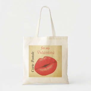 Bolso De Tela Carte Postale Valentine Kiss