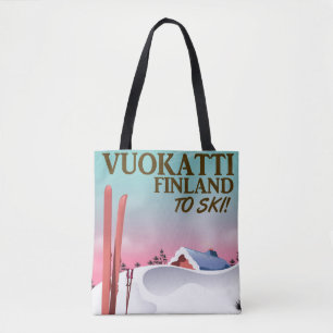 Bolso De Tela Cartel de esquí de Vuokatti Finlandia