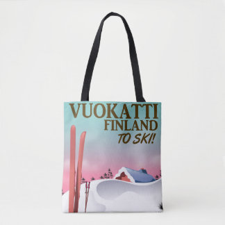 Bolso De Tela Cartel de esquí de Vuokatti Finlandia