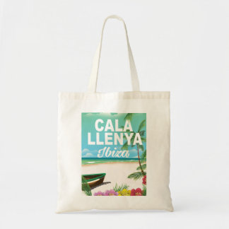 Bolso De Tela cartel de viaje a la playa cala llenya ibiza
