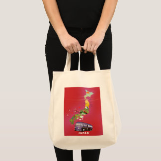 Bolso De Tela Cartel de viaje de ilustración de Japón.