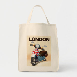 Bolso De Tela Cartel de viaje de jack scooter union de Londres.