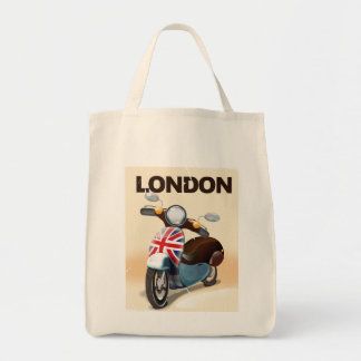 Bolso De Tela Cartel de viaje de jack scooter union de Londres.