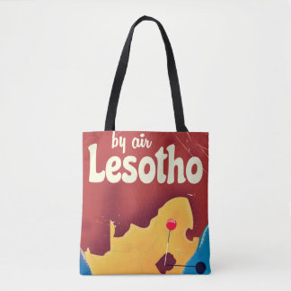 Bolso De Tela Cartel de viaje de vuelo vintage de Lesoto