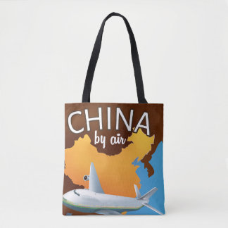 Bolso De Tela Cartel de viaje en avión a China