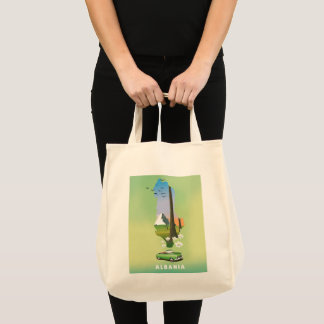 Bolso De Tela cartel de viaje ilustrado de Albania