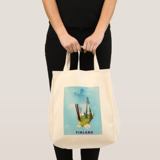 Bolso De Tela cartel de viaje ilustrado de Finlandia