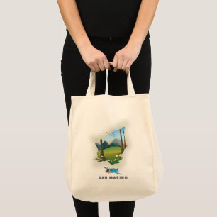 Bolso De Tela Cartel de viaje ilustrado de San Marino.