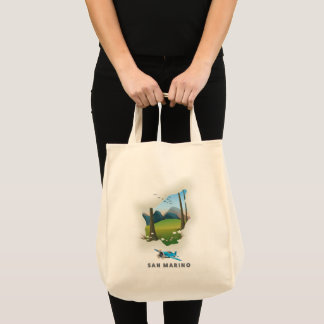 Bolso De Tela Cartel de viaje ilustrado de San Marino.