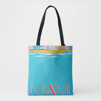 Bolso De Tela Cartel de viaje vintage de Miami de los años 80