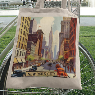 Bolso De Tela Cartel de viaje vintage de Nueva York