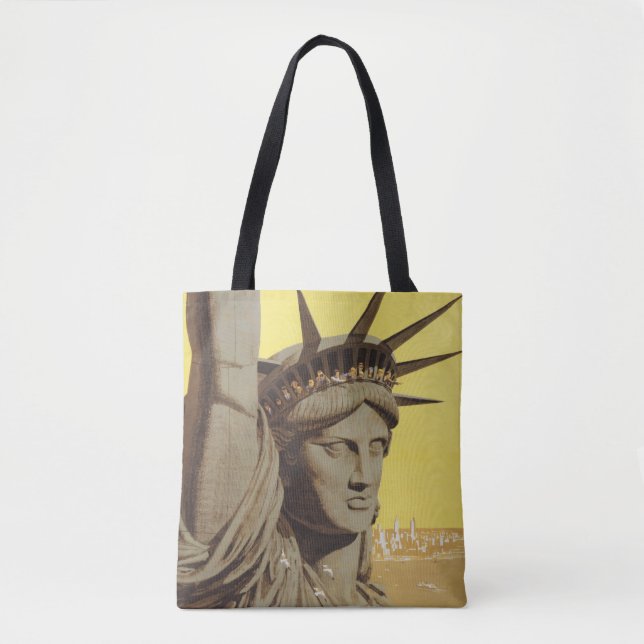 Bolso De Tela Cartel De Viajes Para Nueva York, United Air Lines (Anverso)