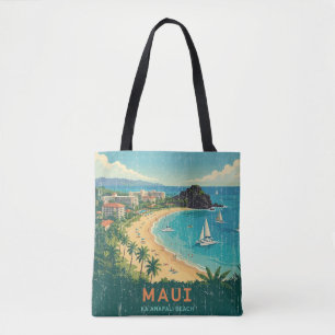 Bolso De Tela Carteles de viaje vintage de Hawái - Maui 