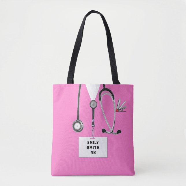 Bolso De Tela Cartera de Enfermera Rosa (Anverso)