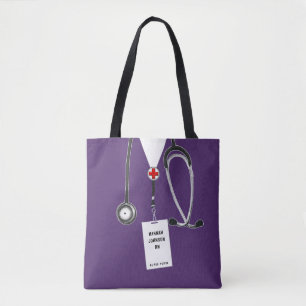 Bolso De Tela Cartera Enfermera Púrpura