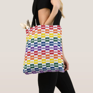 Bolso De Tela Cartón de cheques arco iris Mini Cooper Tote Bag