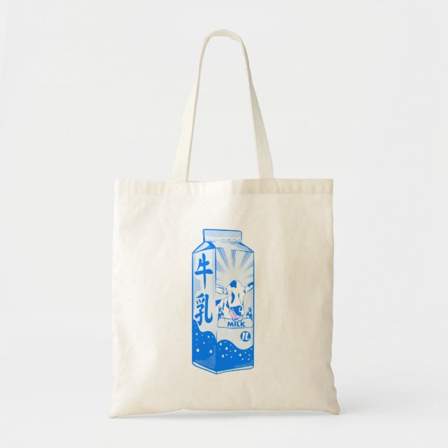Bolso De Tela Cartón de leche Kanji japonés (Frente)