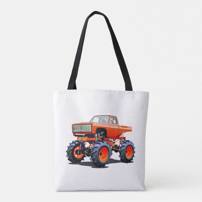 Bolso De Tela Cartoon monster truck (Reverso)