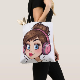 Bolso De Tela Cartoon Woman Tote