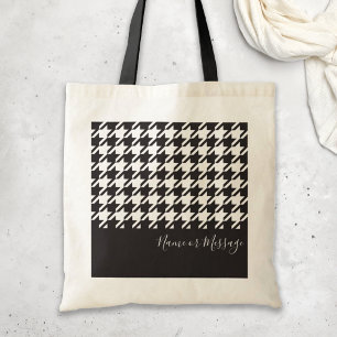 Bolso De Tela Cartuela blanca y negra clásica moderna