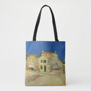 Bolso De Tela Casa Amarilla Cielo Azul Pintura Vintage Van Gogh