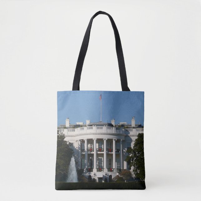 Bolso De Tela Casa Blanca navidades de días festivos Washington  (Anverso)