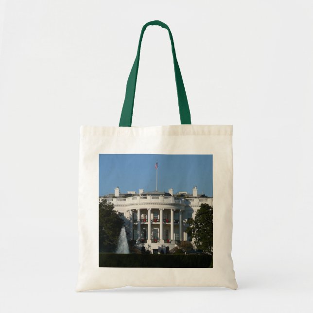 Bolso De Tela Casa Blanca navidades de días festivos Washington  (Frente)