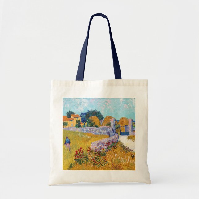 Bolso De Tela Casa de campo en Provenza, Van Gogh (Frente)